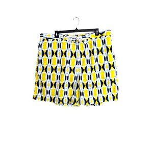 Tailorbyrd Mens Size 48 NEW Board Swim Shorts Yellow Black Geometric Big Tall